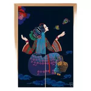 거실에스닉창문가리개 커텐 패턴 얇은 가림막 원룸 드레이프 만다라