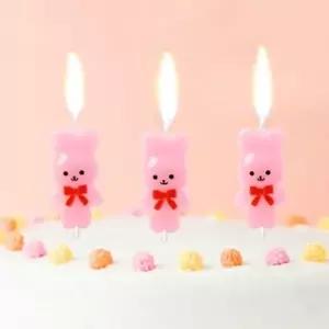 해피니스리본토끼생일초3개입x3세트케이크장식초