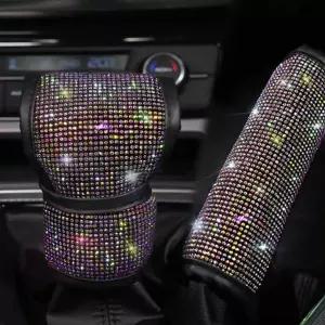 EGBANG 블링블링 오토 핸드브레이크 커버 및 변속 기어 노브 쿠션 광택 크리스탈 다이아몬드 자동차 장식