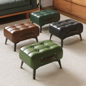 쇼파 발받침 의자 낮은 미니 엠보 인조가죽 풋스툴 보조체어