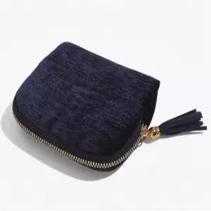 TXTIGER 5.3인치 x 4.7인치 소형 여행용 주얼리 케이스 태슬 지퍼가 달린 벨벳 파우치 반지 귀걸이 팔찌용