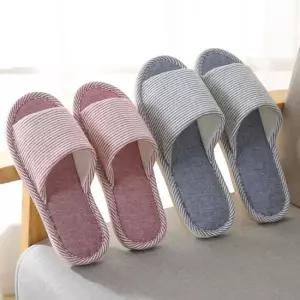 [라일리] Rly 스트라이프 코튼 앞트임 실내화 여성용 핑크 25