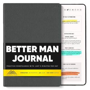 생산성 스토어 베터 맨 저널 감사 u2013 5분 마음챙김 및 자기 관리를 위한 성찰 표현 목표 / 남성을 가이드
