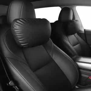 TPATS Tesla Model Y/X/3/S 3 액세서리 Y 여행용 자동차 목 베개1pc 블랙용 가죽 헤드레스트 넥