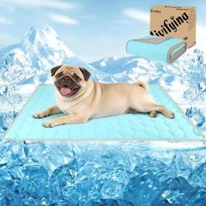 강아지를 위한 활기찬 쿨링 담요 부드러운 푹신한 등받이가 있는 리버서블 스 실크 매트 소파 침대 상자