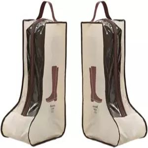 휴대용 2팩 부츠 보관함 톨 보호 가방 여행용 베이지 방수 보관 침대 밑 옷장 신발장