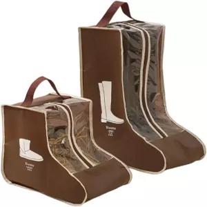 2세트 부츠 보관 휴대용 짧은 및 톨 또는 보호 가방 신발 먼지 봉투 여행용 소매 클리어 커버 운동화 포장