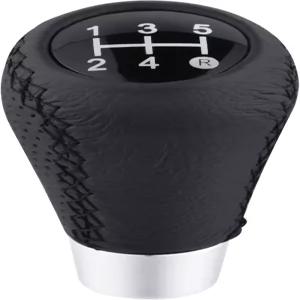 아벨 5단 블랙 시프트 노브 카 시프터 스틱 핸들 가죽 기어 레버 교체는 대부분의 수동 차량에 적합합니다