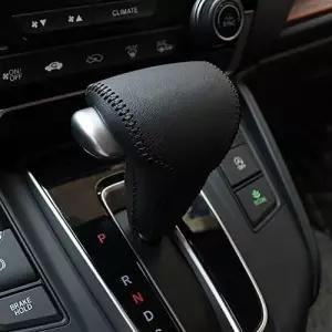 행동하는 자동차 기어 변속 커버 혼다 2017 2018 2019 CRV용 정품 가죽 레버 검은색 변속기 노브 1팩 세트