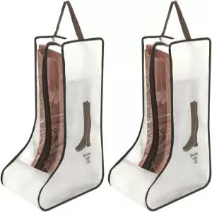 베이지 부츠 보관 가방 2팩 카우보이 휴대용 방진 및 정리함 포장용 신발 커버 보호 여행용 일상용 키 큰