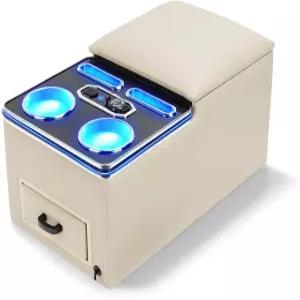 센터 콘솔 빠른 휴대폰 충전이 가능한 유니버설 벤치 시트 뒷좌석 차량 정리함 컵 홀더 및 있는 자동차