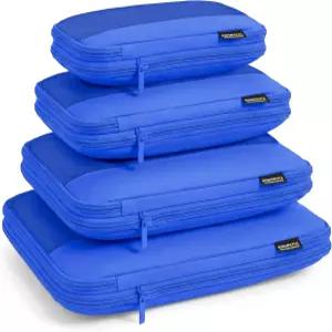 37일 여행용 압축 포장 큐브 4개 통기성 메쉬가 있는 경량 정리함 기내 반입 및 가방용 더블 지퍼 큐브다크