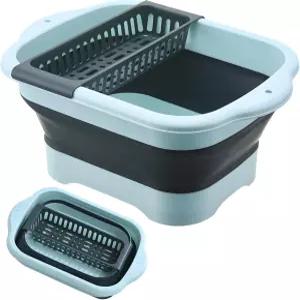 접이식 싱크대 캠핑 휴대용 세면대 배수 플러그와 바구니가 통합된 주방 RV 야외 활동을 위한 다용도 식기