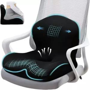 사무용 의자 및 자동차용 BANKQF 시트 쿠션 L자형 인체공학적 메모리 폼 휠체어용 요추 지지 베개 가정