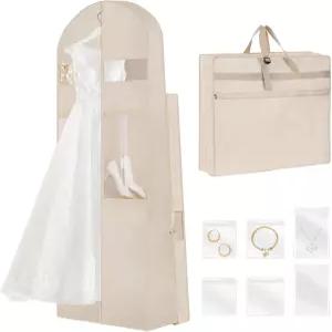웨딩드레스 의류 가방 72인치 3겹 신부 가운 6개의 파우치와 조절 가능한 버클 커버로 웨딩/프롬/여행/옷장