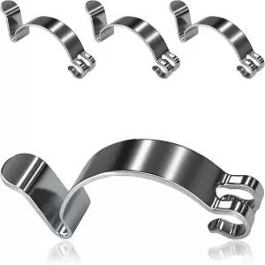 QQWD 4PCS 에어 필터 클립 교체 연결 고정을 위한 하우징 박스 뚜껑 스프링 클램프 실버 메탈 클리너 커버