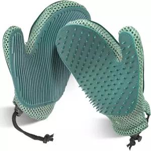 몰리포 2 in 1 애완동물 털 장갑 및 고양이 제거제 깎고 마사지하는 개 그루밍 브러시 뿌리째 깨끗한 옷