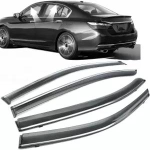 혼다 어코드 세단 2013 2014 2015 2016 2017 스모크 틴트 트림 외부의 모터팬클럽 4pcs 윈도우 바이저