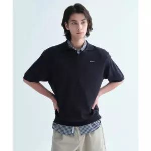 매장정품 COVERNAT 커버낫 스몰 어센틱 오픈 카라 하프 니트 Dark Navy CO2502KT01DN 1283380