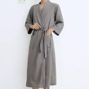 샤워가운 그레이 L 남자샤워가운 여성골프가운 수면가운 베스로브 나이트가운