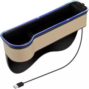 소형 컵 홀더 보관함 카시트 정리함 2개의 USB 초고속 충전 포트가 있는 투메코스 갭 정리함베이지 운전석