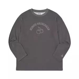 키르시 KIRSH 피그먼트 다잉 아치 체리 롱 슬리브 탑 차콜 J53C2KRL07CHA