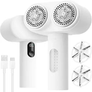 모스트씽크 패브릭 면도기 2in1 전기 보풀 브러시 의류 소파 가구용 듀얼 헤드 제거기 3단 퍼즈 필링 LED