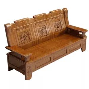 통원목쇼파 평상형 나무 심플 월넛색 3인용 조합