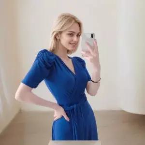 팬츠 여사친 봄 옷 신상 브이넥 퍼프소매 끈 점프슈트 CH1