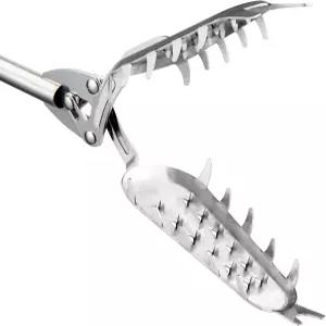 FTH 프리미엄 스테인리스 스틸 그래버 리처 픽업 도구 헤비 듀티 쓰레기통 통나무 바비큐 벽난로 구덩이 뱀