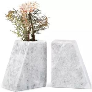 에롱구 마블 북엔드 장식 진열대용 독특한 꽃병 책 엔드 가정용 천연 돌 스토퍼 그리지오