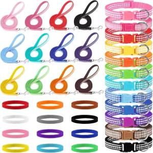 GGSTDUP 36개 강아지 목걸이 및 목줄 세트 조절 가능한 신생견 깔때기 중형 소형견 보행 훈련용 부드러운