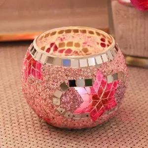 우주별 유리 모자이크 받침 캔들홀더 티라이트fgh138