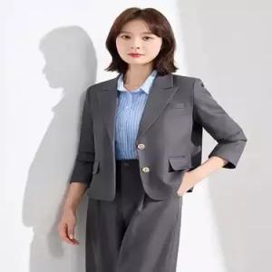 정장세트 블레이저 코트 춘추 교자 직장 면접 정장 세트 여성 회색 OP3