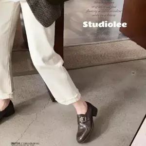 빈티지 여자 스트랩 포도 양가죽 진가죽 로퍼 통굽 옥스퍼드화 구두 CH5