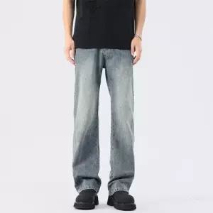 봄 남성 워싱 일자 부츠컷 바람 구제 청바지 OP1
