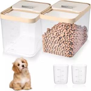 자이언트리 2팩 밀폐형 개 사료 보관 용기 2스쿱 최대 10파운드 고양이 새 및 기타 반려동물 보관함 해충