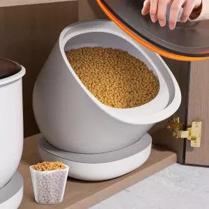 소형견용 밀폐 고양이 사료 용기 및 건조 식품 6파운드흰색
