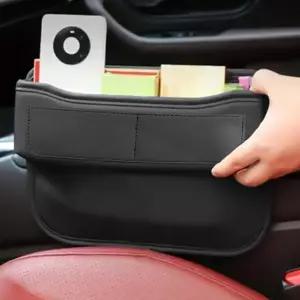 MSyuusr 카시트 갭 필러 정리함 앞좌석 가죽 보관함 카 및 여성용 액세서리 보관 전화기 안경 열쇠