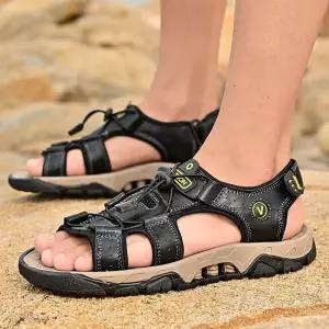 여성용 캐주얼 소가죽 빅사이즈 비치슈즈 좋은 하이 통기성이 주니어 스트랩 샌들 CH5