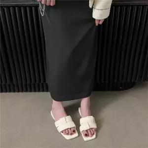 여친 스트랩 샌들 꼬임 스퀘어 일자 슬리퍼 소프트 크러쉬 선녀로마 슈즈 편직 플랫 CH5