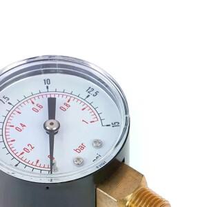 연료, 공기, 오일, 가스, 물용 저압 게이지 50mm 0-15 PSI bar 1/4 BSPT