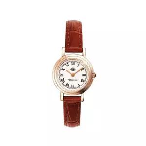 로즈몽 RS7506BR 앤틱 터치 로즈 라운드 여성 가죽 손목 시계 3167148