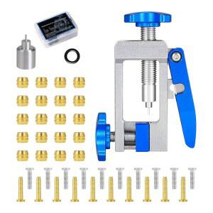 dcvbny 자전거 브레이크 유압 디스크 호스 피팅 포함된 드라이버 니들 도구 키트 올리브 업그레이드된 황동 키트가 BH90 삽입 연결 키트 산악 자전거용 심아노