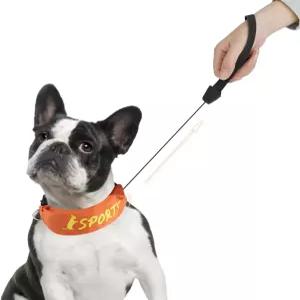남산 소형견용 접이식 개 목줄 칼라 내장된 목걸이 올인원 조절 가능 주황색