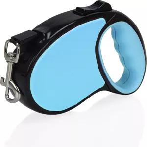 접이식 개 목줄 16피트 길이의 미끄럼 방지 손잡이 강력한 나일론 테이프 엉킴 없음 한 손 브레이크 일시