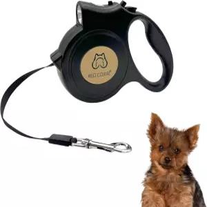 중소형견을 위한 LED 라이트 리트랙터블 개 목줄 안전한 야간 산책을 위해 16피트 길이로 연장 가능블랙