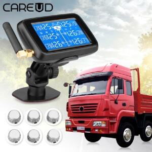 CAREUD U901T 자동차 트럭 TPMS 무선 타이어 압력 모니터링 시스템, LCD 디스플레이, 6 개의 외부 센서, 교