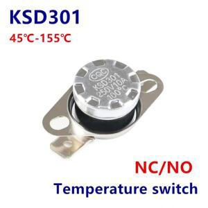 KSD301 0C-350C 학위 10A 250V 정상 폐쇄 개방 온도 스위치 조절기 45C 75C 85C 95C 105C 110C 150C 180C