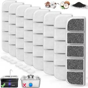 활성탄과 PP 면으로 만든 SIBays 8팩 반려견 분수 필터 교체용 355oz/2.8Gal/10.5L 대형 분수FS70 식품